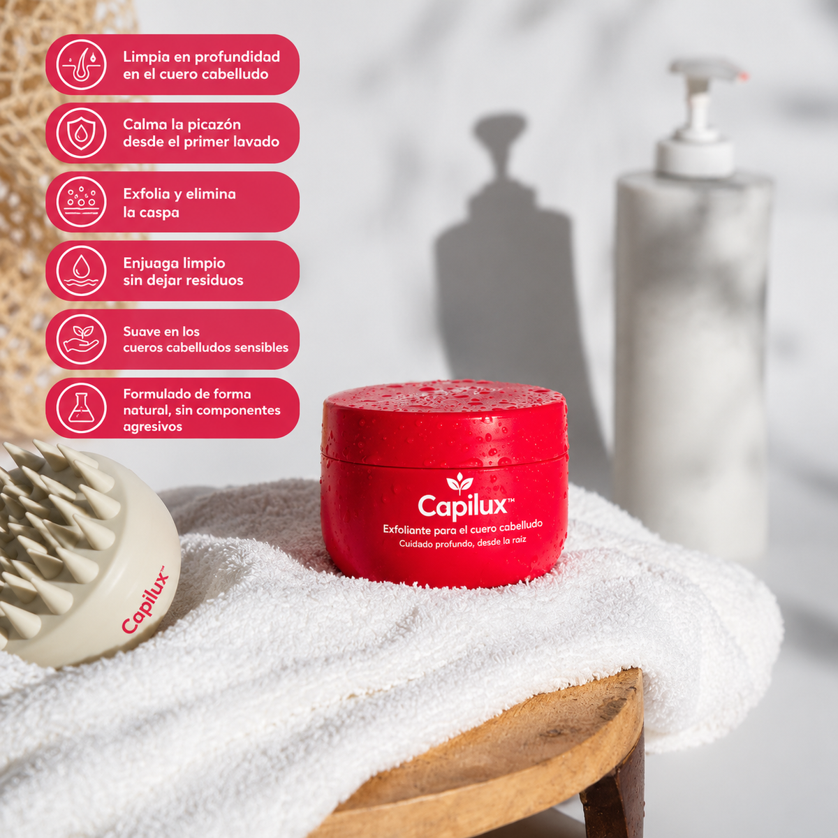 Capilux™ — Exfoliante para un Cuero Cabelludo Limpio y Calmado