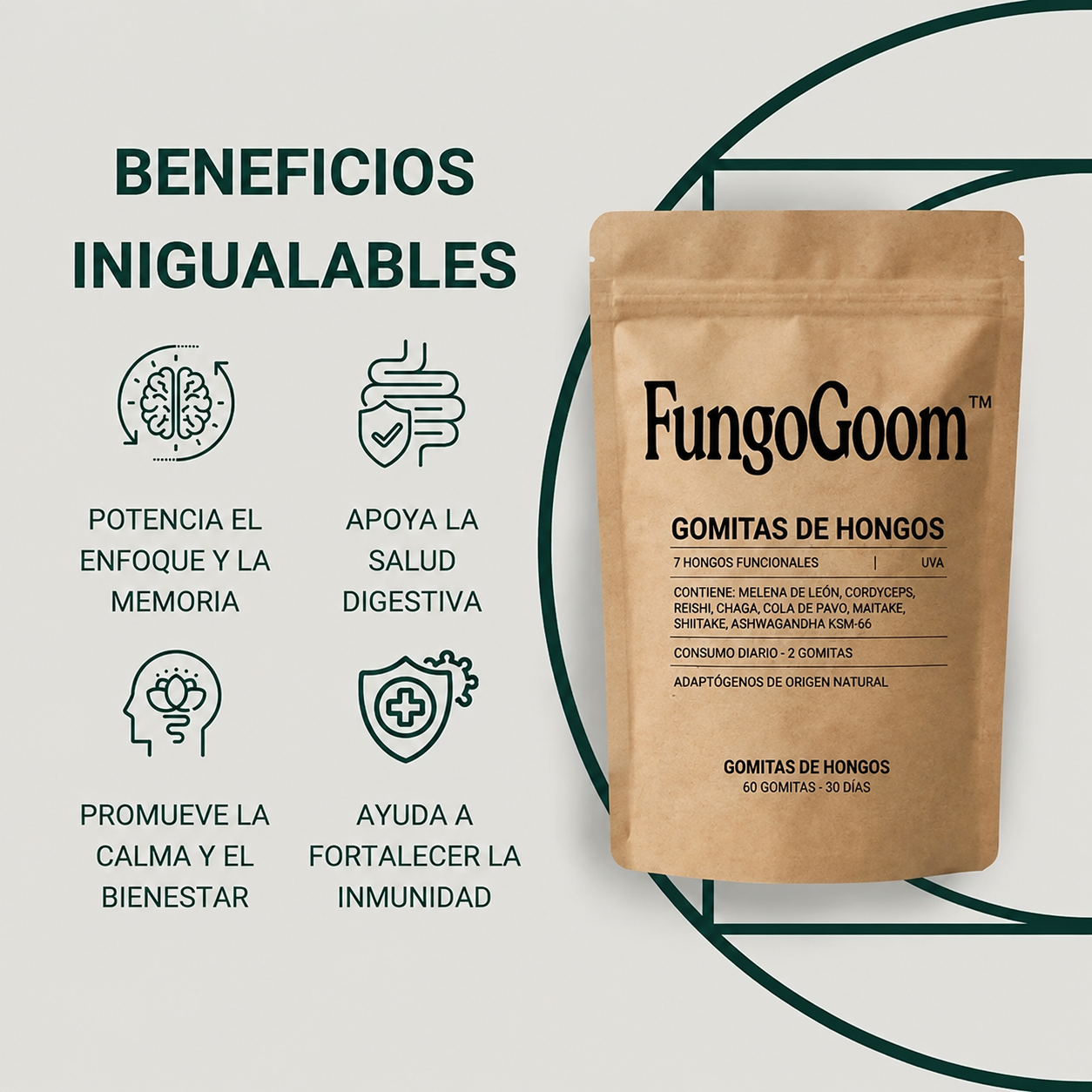FungoGoom™ Gomitas de hongos funcionales