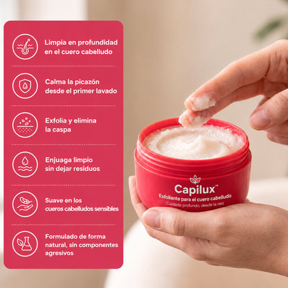 Capilux™ — Exfoliante para un Cuero Cabelludo Limpio y Calmado