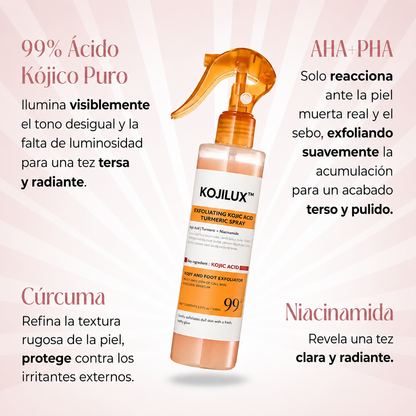 Kojilux™ – Spray Exfoliante con Ácido Kójico 99% – Elimina Manchas y Zonas Oscuras