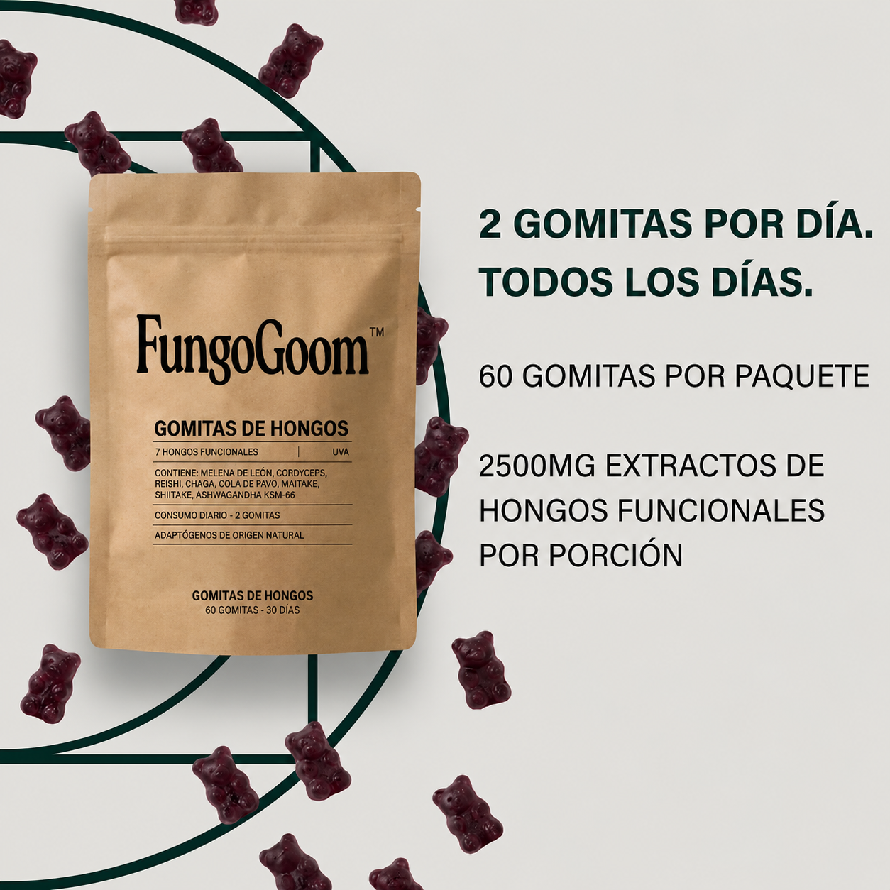 FungoGoom™ Gomitas de hongos funcionales