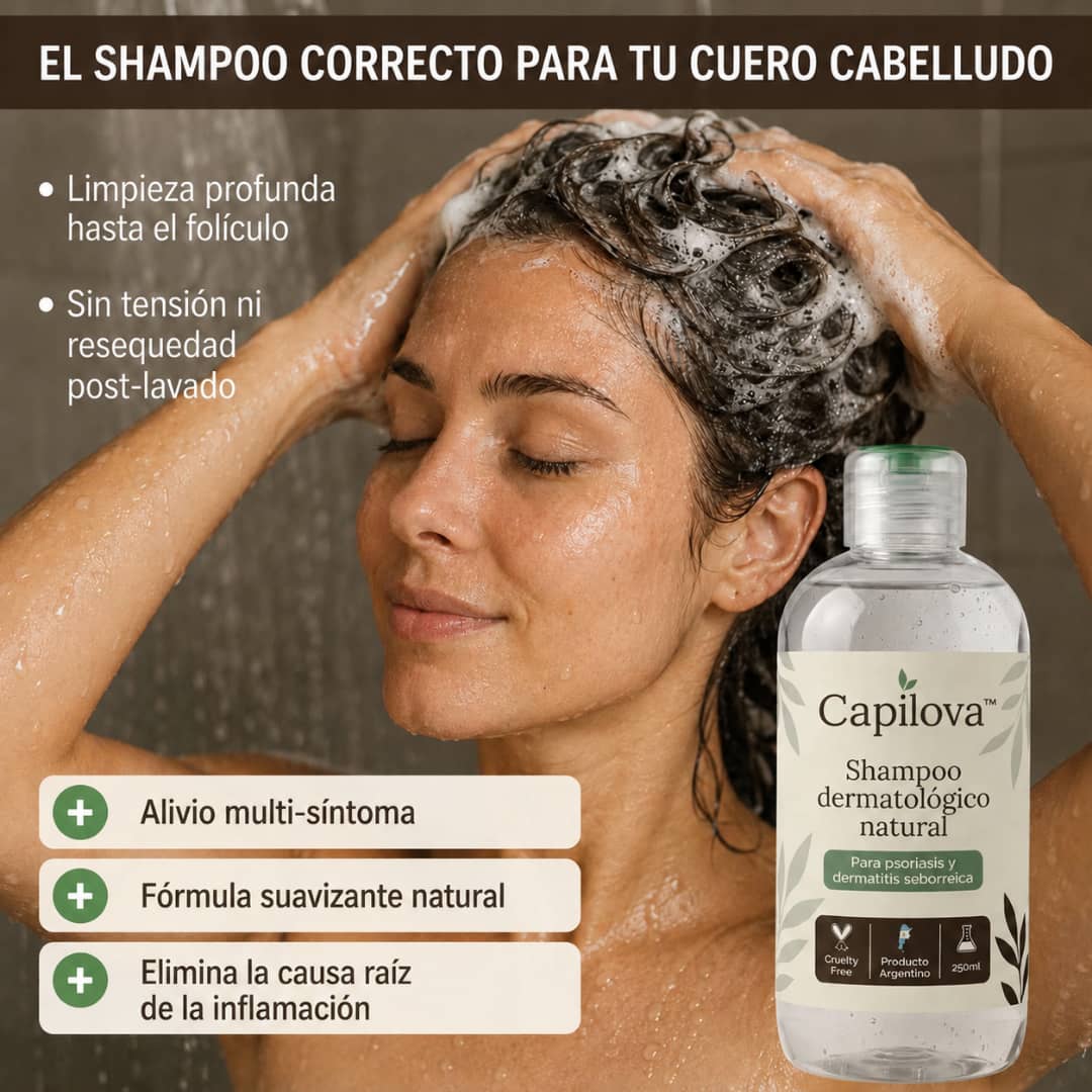 Capilova™ | Champú para la Caspa, Psoriasis Capilar y Dermatitis Seborreica