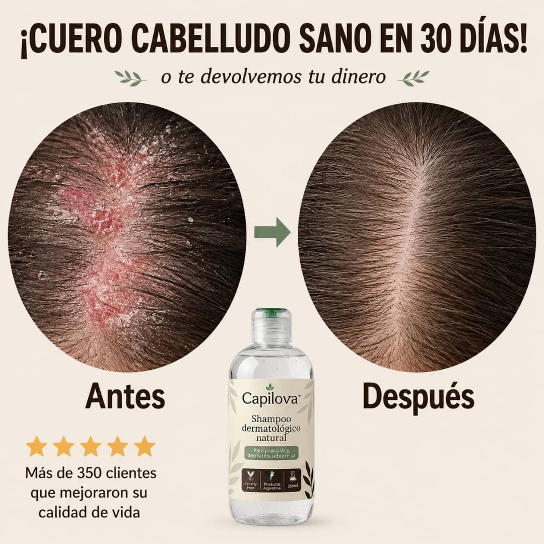 Capilova™ | Champú para la Caspa, Psoriasis Capilar y Dermatitis Seborreica